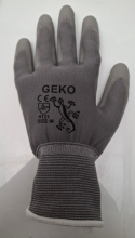 PU PF POLYESTER GLOVE GRAY (M). 