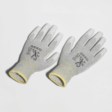 PU PF POLYESTER GLOVE GRAY (S)