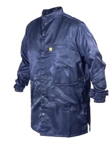 LAB COAT ESD DARK BLUE WITH SLEEVES 